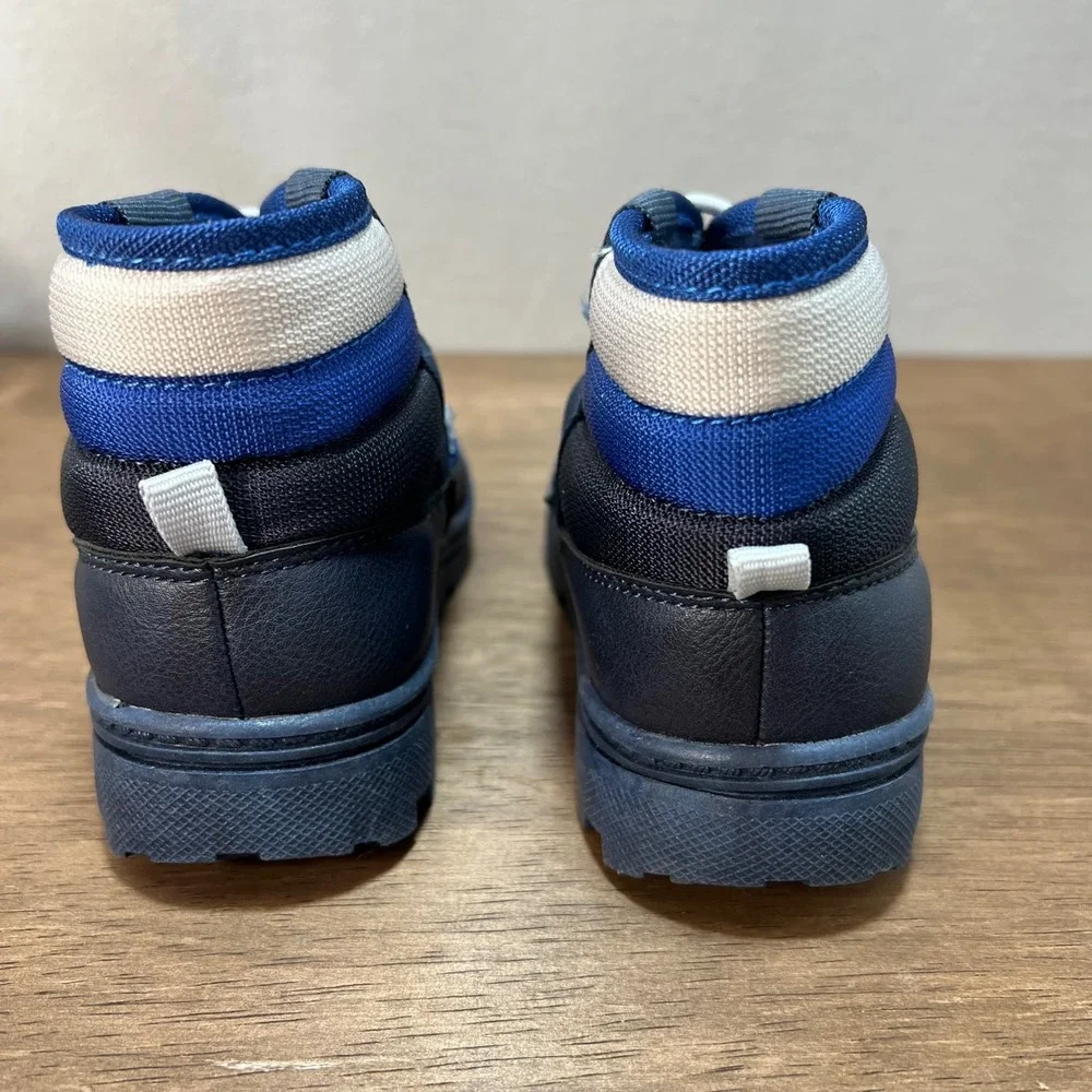 Carter's Kids Blue & Navy Fallon Boots Size 11M Elastic Lace Puffer Winter Shoes